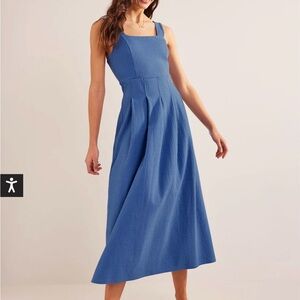 Strappy Seersucker Midi Dress